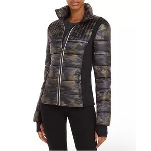 AQUA Athletic Camo Print Puffer Jacket Size S